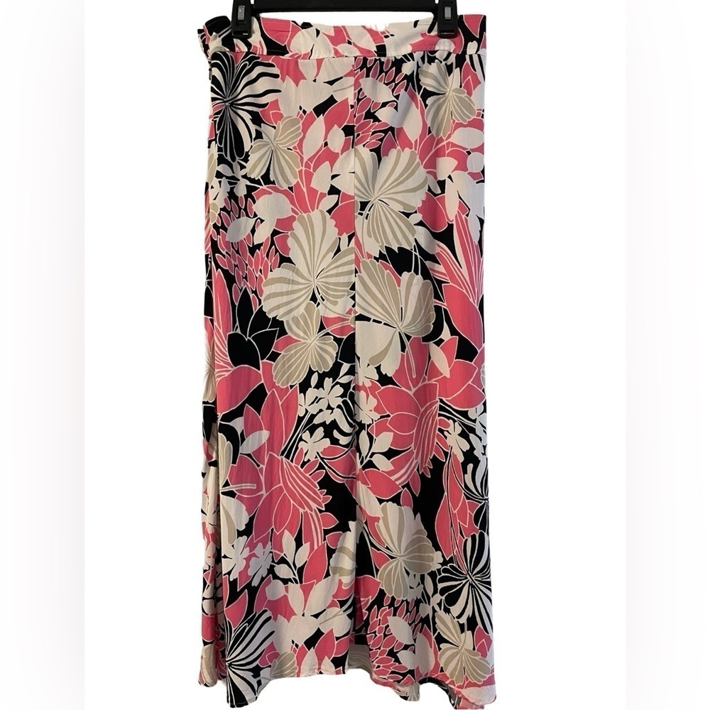 Christopher & Banks Floral Maxi Skirt - Pink, Black and White 100% Rayon Size 8